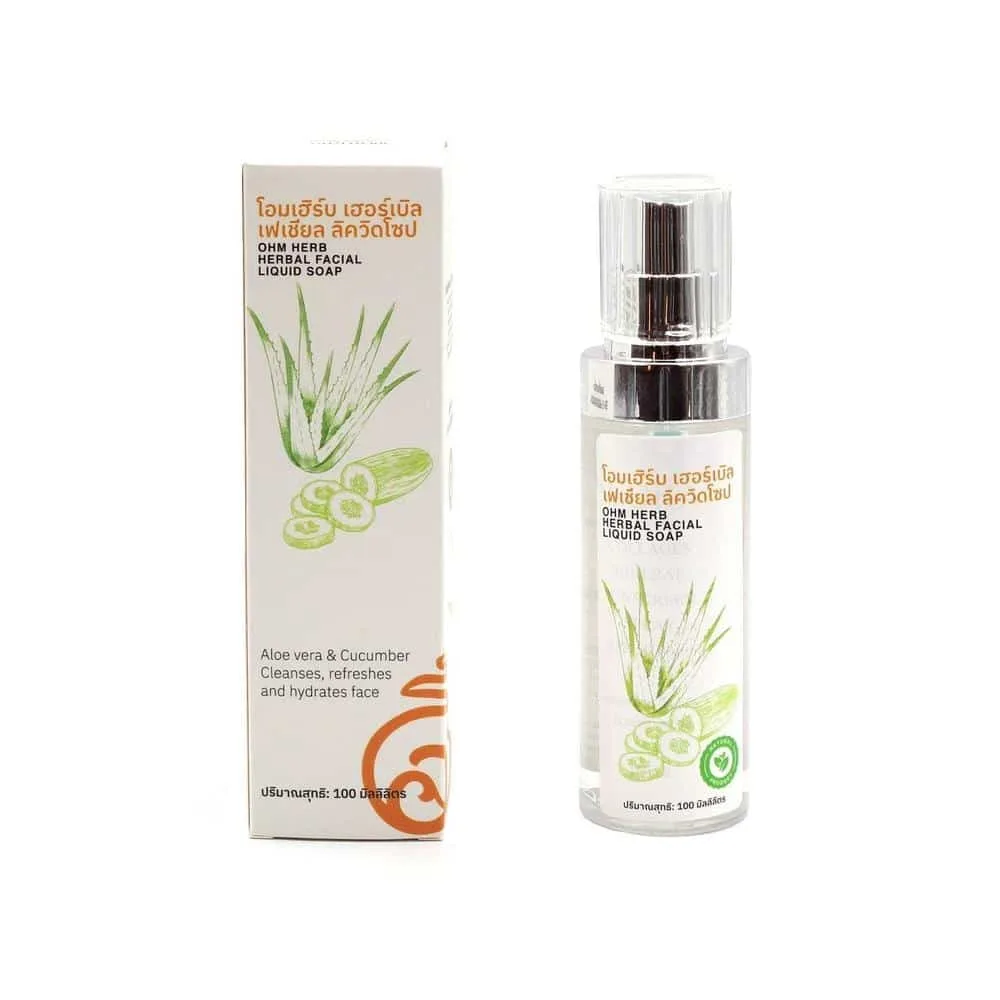 shopmaak herbal facial liquid soap aloe vera cucumber face ohwe0004