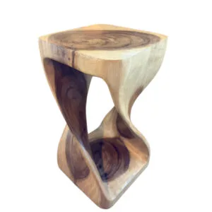 carved wooden stool