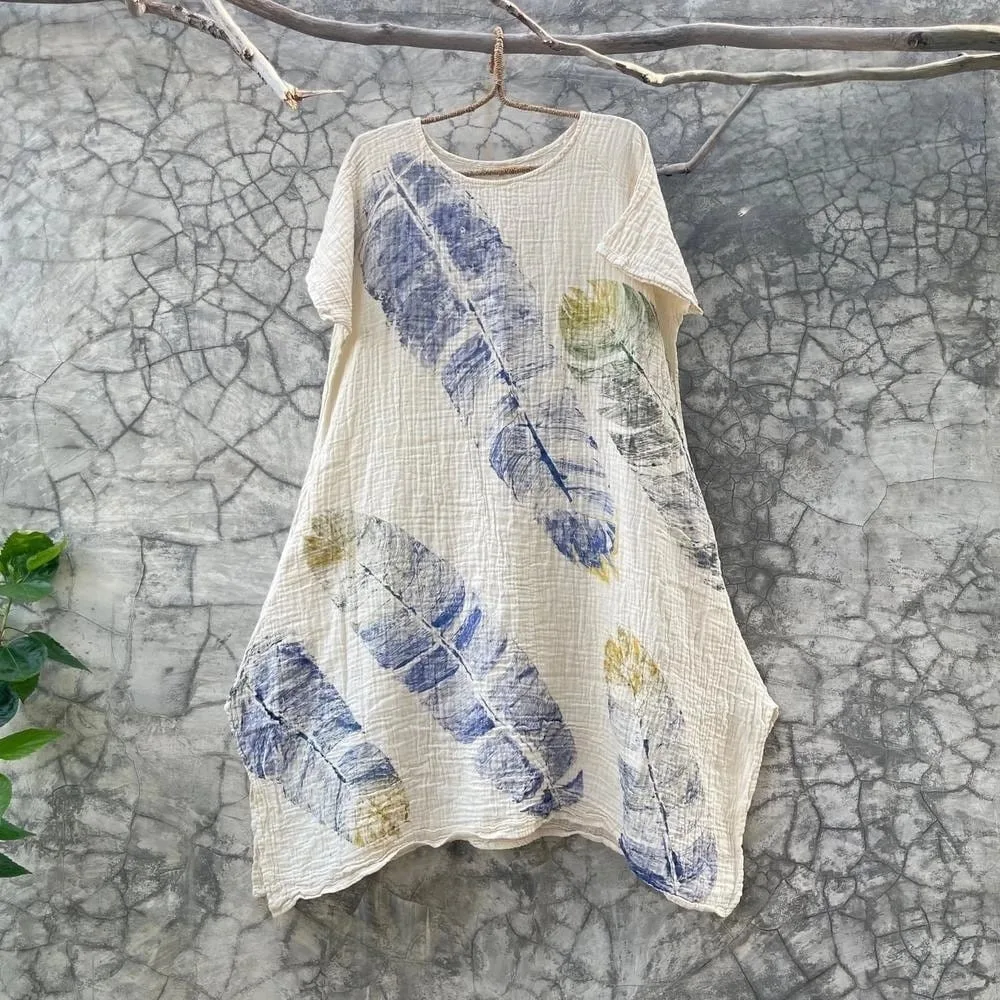 100% cotton ecoprint dress