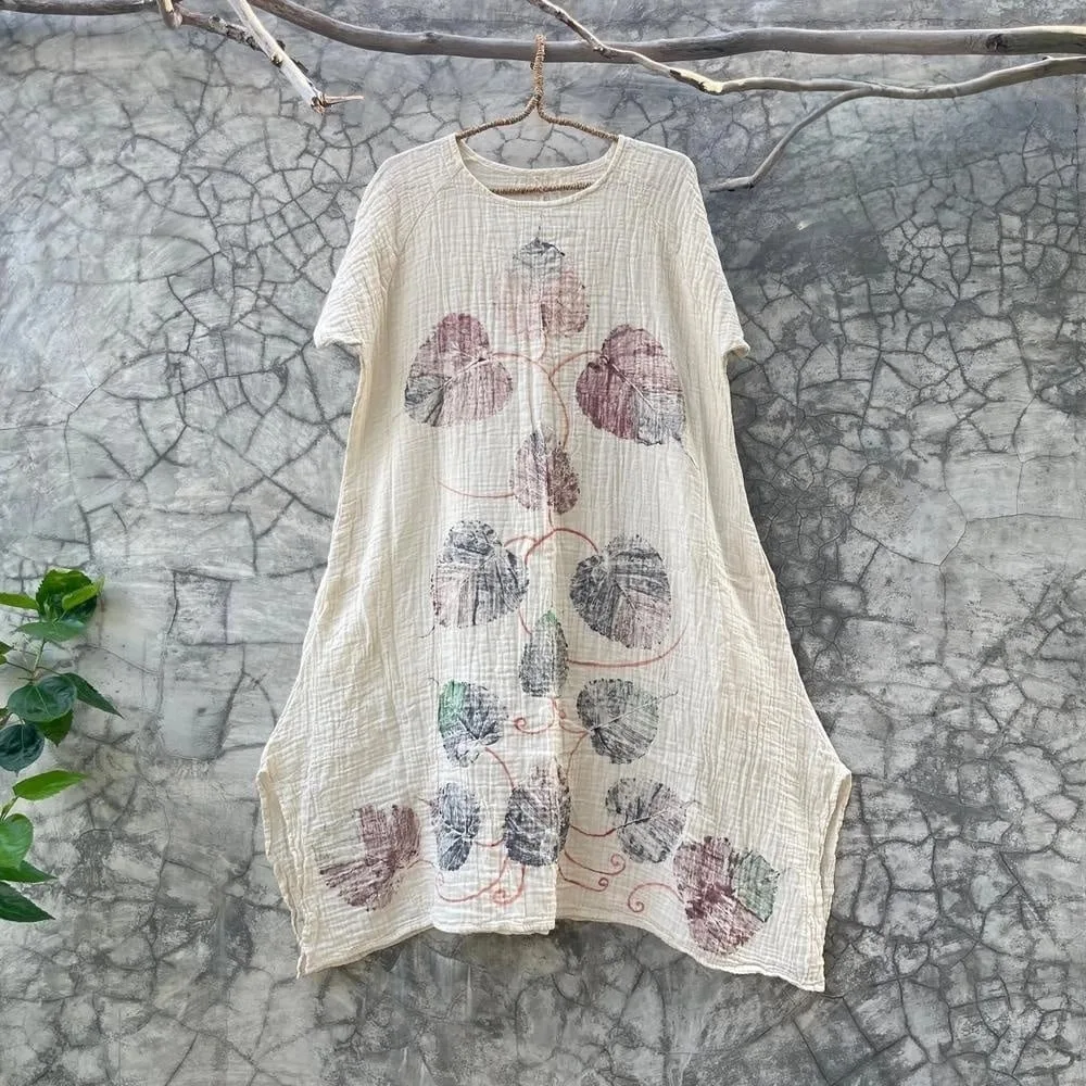 100% cotton ecoprint dress