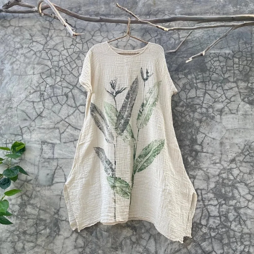 100% cotton ecoprint dress