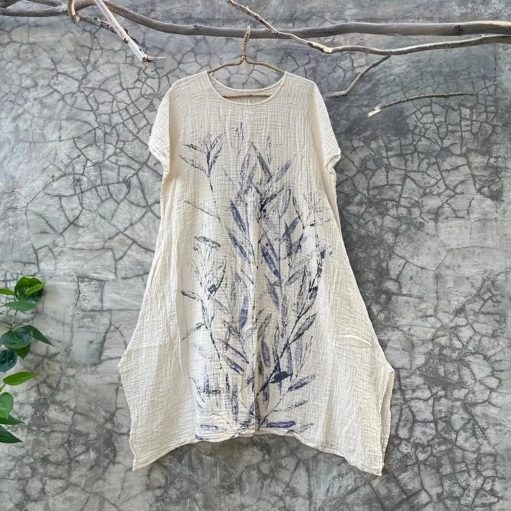 100% cotton ecoprint dress