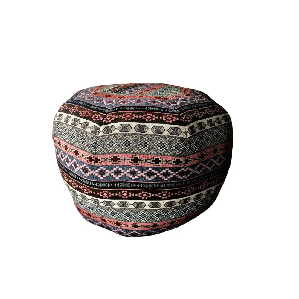 handmade cotton fabric pouf (12 unique patterns)