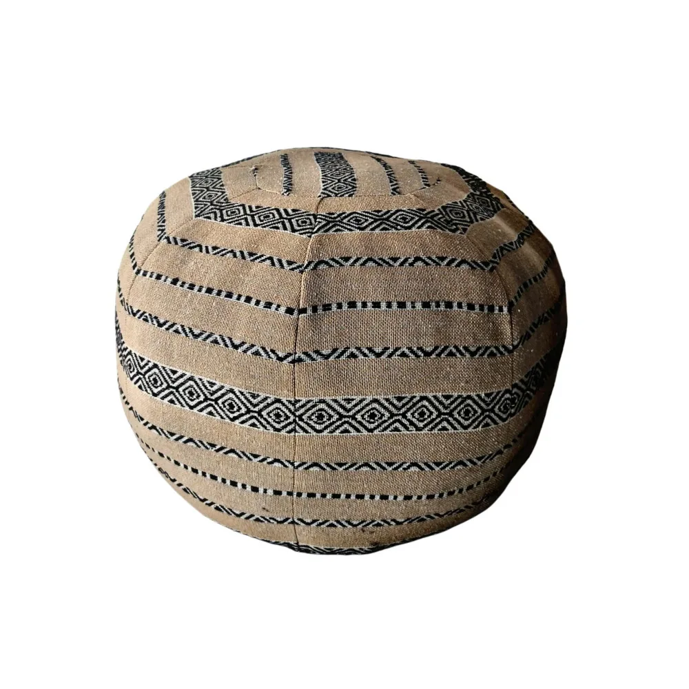 handmade cotton fabric pouf (12 unique patterns)