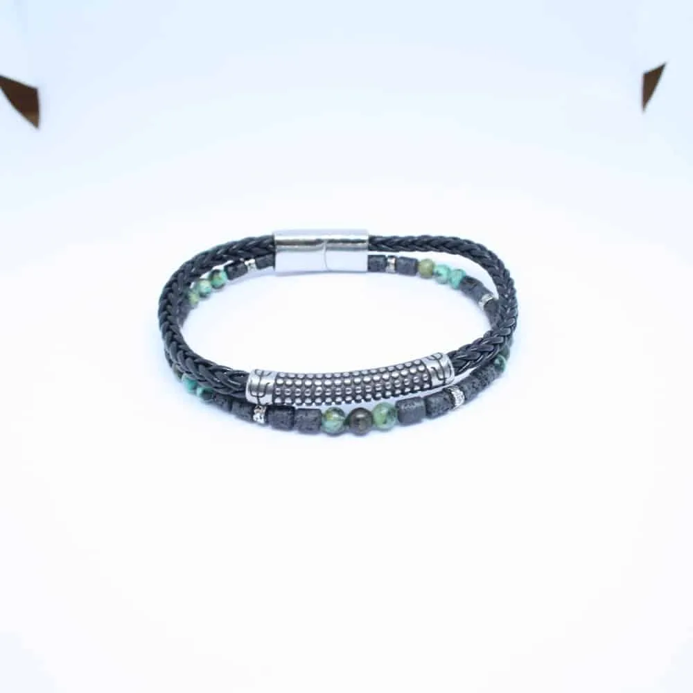 shopmaak-jewellery-bracelet-african-lava-leather-stainless-steel-handmade-online